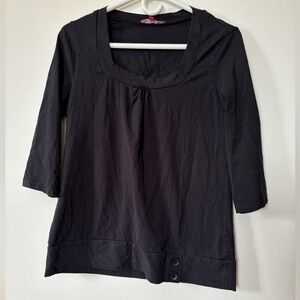 🎉4/30$🎉 San Francisco Black Tunic Top with Button Detail - L